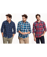 NWT Old Navy Men Classic Regular-Fit Long Sleeve Plaid Flannel Shirt 100... - £23.69 GBP