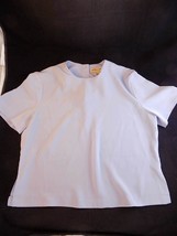 WOMENS Size 10 Blouse Kasper &amp; company Blue Short Sleeved Button Back Dr... - $11.87