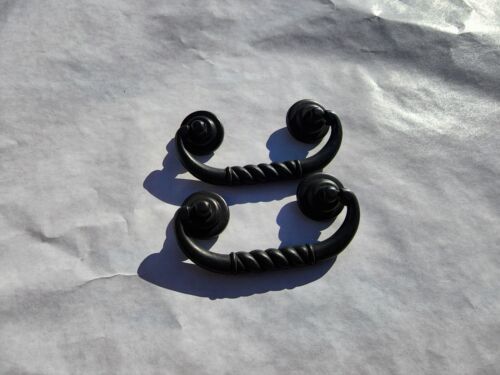 Pair of Drop Handle Drawer Pull/Handle 3-1/4&quot; Hole Centers Dark Bronz Fi... - $12.49