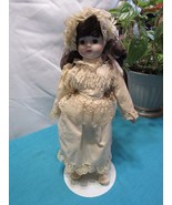 16&quot; Ceramic Doll with Stand Victorian Lace Accents Confirmation Gift - £22.75 GBP