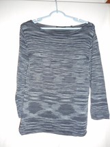 Valerie Stevens lightweight knit top Size M Black / Grey - $11.99