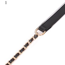 100/120cm Bag Metal Chain Leather Bag Strap Fashion Exquisite Black Leather Chai - £21.24 GBP