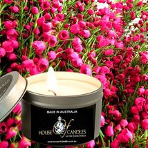 Australian Red Boronia Eco Soy Wax Scented Tin Candles, Vegan, Hand Poured - £11.99 GBP+