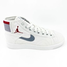 Jordan Sky High Canvas White Varsity Red Cement Grey Mens Sneakers 407282 101 - £102.35 GBP