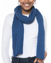 Womens Muffler Scarf Solid Ribbed Repreve Recycled Blue STYLE &amp; CO $28 -... - £4.23 GBP