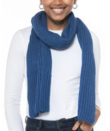 Womens Muffler Scarf Solid Ribbed Repreve Recycled Blue STYLE &amp; CO $28 -... - £4.32 GBP
