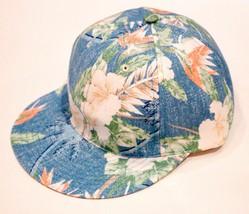 BWGH Blue FLORAL Caribbean TROPICAL Print SIX Panel CAP Hat MADE IN FRAN... - £69.15 GBP