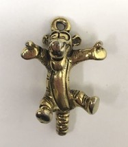 Vintage Disney Tigger The Tiger Small Gold Tone Necklace Pendant Charm No Bail - £11.96 GBP