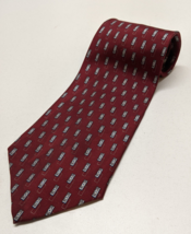 Robert Stock Men&#39;s Tie Red W/Silver Pattern 100% Silk Handmade 58 &quot;x 4&quot; - £4.74 GBP