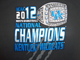 NCAA University Of Kentucky Wildcats 2012 National Champs Black T Shirt - M - £13.92 GBP