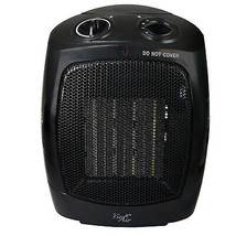 Vie Air 1500W Portable 2-Settings Office Black Ceramic Heater w Adjustab... - $46.68
