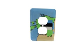 3d Rose The Map &amp; Flag Of Estonia 2 Plug Outlet Cover 3.5 in x 5 in - $8.90