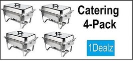 SUPERBOWL 4 PACK FOLDING CHAFER CHAFING Dish Sets 8 QT PARTY PACK WITH R... - £325.37 GBP