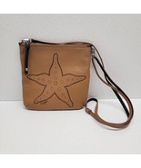 Brighton Leather Starfish Crossbody Handbag Purse Navy Brown Summer Crui... - $44.45