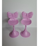 2 Mattel Barbie Pinkish Purple Bow Tie Bar Stool Chairs - $14.46