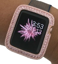Series 4,5,6 Rose Gold Apple watch band or Pink Zirconia Bezel Face Case... - $122.35