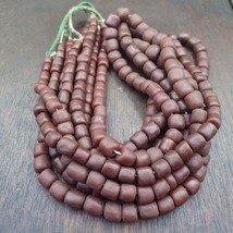 ANTIGUO Africano Antiguo Estilo Marrón VIDRIO Vintage Beads Strand 8-10mm - $26.14