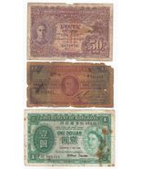 Malta Malaya Hong Kong, Set of 3 British Commonwealth Banknotes, With Fl... - $30.45