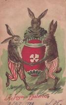 Dressed Rabbits Dance around Easter Egg 1910 Ritchey MO Missouri Postcar... - £5.57 GBP