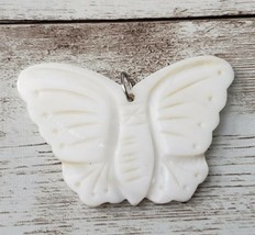 Vintage Pendant - Large Cream Butterfly - No Chain Included - $14.99
