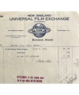 Universal Films Exchange 1915 WW2 Era Invoice Center Theater Maine DWEE3... - €34,10 EUR