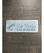 16&quot; FISH Stories  3d cutout retro USA STEEL plate display ad Sign - $44.55