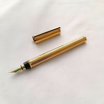 S.T. Dupont Montparnasse Gold Plated Guilloche Fountain Pen with 18kt Go... - $587.49