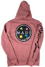 Maui And Sons Dark Heather Pink Pullover Hoodie Sweatshirt Small S Cookie Logo - £19.43 GBP