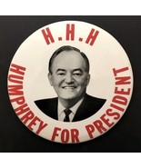 Hubert Humphrey 1968 SIX INCH campaign pin button political Huge 6&quot; - £13.37 GBP