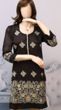 Black Pakistani Masoori Kurta Embroidery, Fancy Thread work medium - £31.58 GBP