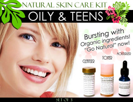 Natural Skin Care Kit For Teens and Oily Skin Set of 3 - £58.27 GBP