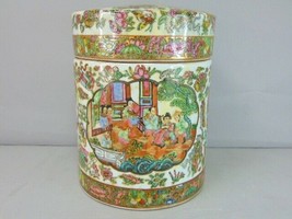 Hand Painted Chinese Rose Medallion Opium Jar E716 - £116.50 GBP