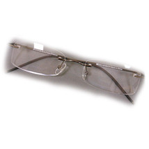 +1.0 Diopter Eschenbach Rimless Reading Glasses - Gun Metal Rectangle, C... - $40.62 CAD