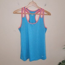 Hind | Turquoise &amp; Neon Orange Trim Racerback Tank Top - $14.52