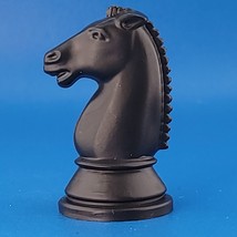 1981 Whitman Chess Knight Black Hollow Plastic Replacement Game Piece 4833-22 - $3.70