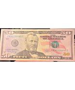 $50 Dollar Bill 2017A  Triple Serial # PB 95334445 C Nice Condition - $1,501.09 MXN