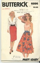 Butterick 6896 Misses Skirt Fast and Easy 2 Styles Retro Size Small 8-10... - £3.13 GBP