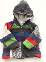 Catimini Colorful Striped Lined Sweater Jacket Fall Winter Size 9 Months - £8.78 GBP