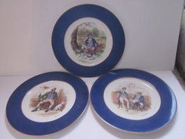 3 Vintage Wedgwood Collector Plates Charles Dickens Ware Pickwick,Sikes,Wellers - £10.34 GBP
