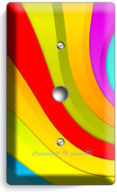 Colorful Swirly Spiral Rainbow Light Dimmer Cable Wall Plate Cover Living Room - £8.00 GBP