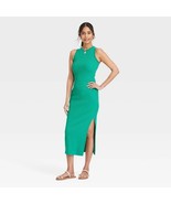 Universal Threads Women&#39;s Rib Knit Maxi Bodycon Dress LARGE Green Pullov... - $440.82 MXN