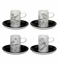 VISTA ALEGRE - FADO (Ref # 21104176) Porcelain Set of 4 Espresso Coffee Cups - £142.07 GBP