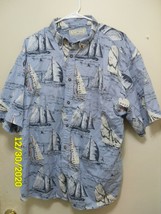 Mens Shirt Clearwater Outfitters Resort Collection XL Nautical Theme Blue - £10.24 GBP
