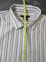 Calvin Klein Jeans White Blue Stripe Business Casual Long Sleeve Cotton ... - £18.83 GBP
