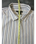 Calvin Klein Jeans White Blue Stripe Business Casual Long Sleeve Cotton ... - £19.19 GBP