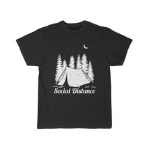 Men&#39;s Social Distance Graphic Tee - Outdoorsy Black and White Campsite Print - £15.64 GBP+