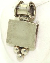 ENGRAVABLE SQUARE BEAD ACCENTS PENDANT REAL SOLID .925 STERLING SILVER 12.5 g - £97.79 GBP