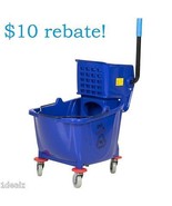 Industrial Lavex Janitorial Blue 36 Quart Mop Bucket &amp; Wringer Combo wit... - £102.39 GBP