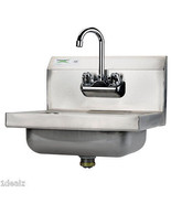 Regency Wall Mounted NSF Hand Sink with Gooseneck Faucet - 17&quot; x 15&quot; - £135.99 GBP