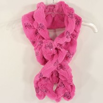 Toby &amp; Me Girls Pink Faux Fur Scarf Hearts Sequins Valentines Day Size 4... - £7.12 GBP